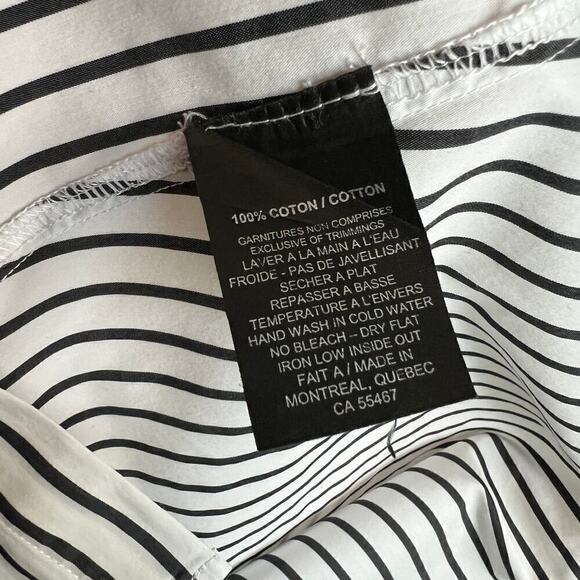 Melissa Nepton Nea Tunic Top Women's XS Gray Stripe Button Down Roll Tab Sleeve - Picture 4 of 7